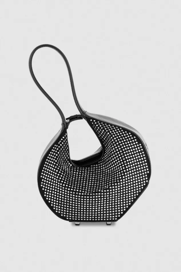 Handbags Women Patrizia Pepe Rhinestone Bangle Bag Nero