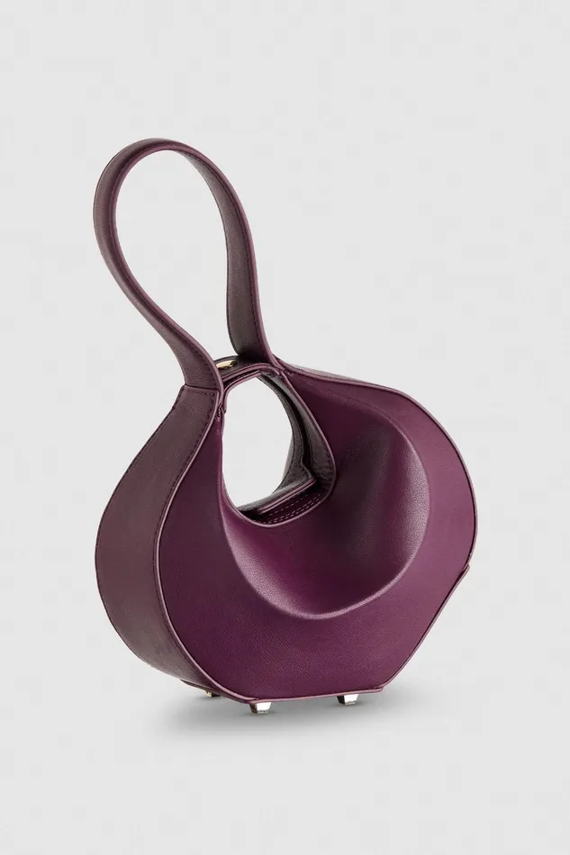 Handbags Women Patrizia Pepe Small Hobo Bangle Bag Futuristic Purple