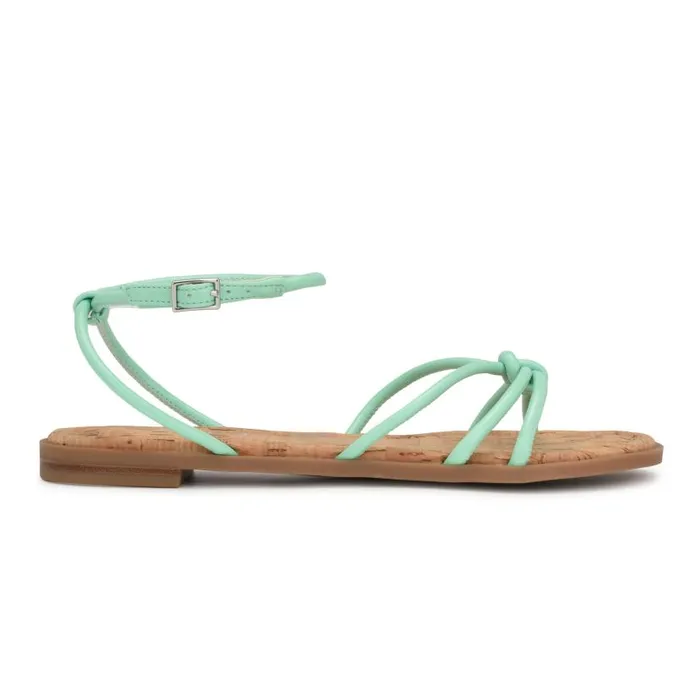 Hanklee Ankle Strap Flat Sandals Mint Green Women Nine West Sandals