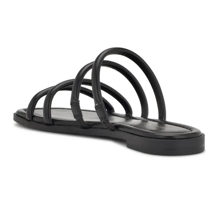Hapily Flat Slide Sandals Black Women Nine West Sandals