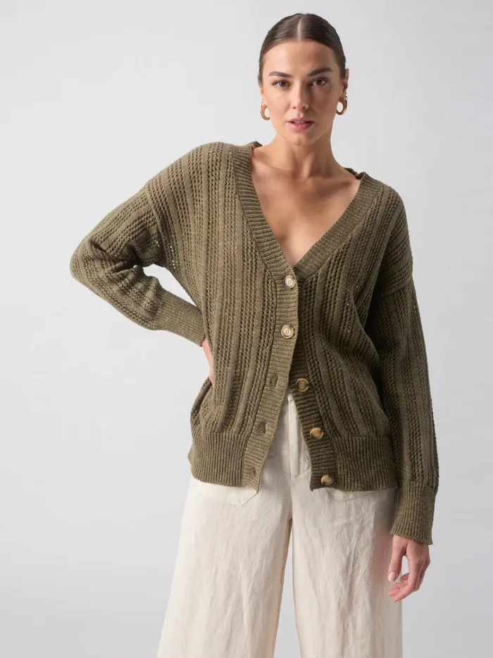 Happy Days Cardi Burnt Olive Women Sanctuary Clothing Sweaters and Cardis
