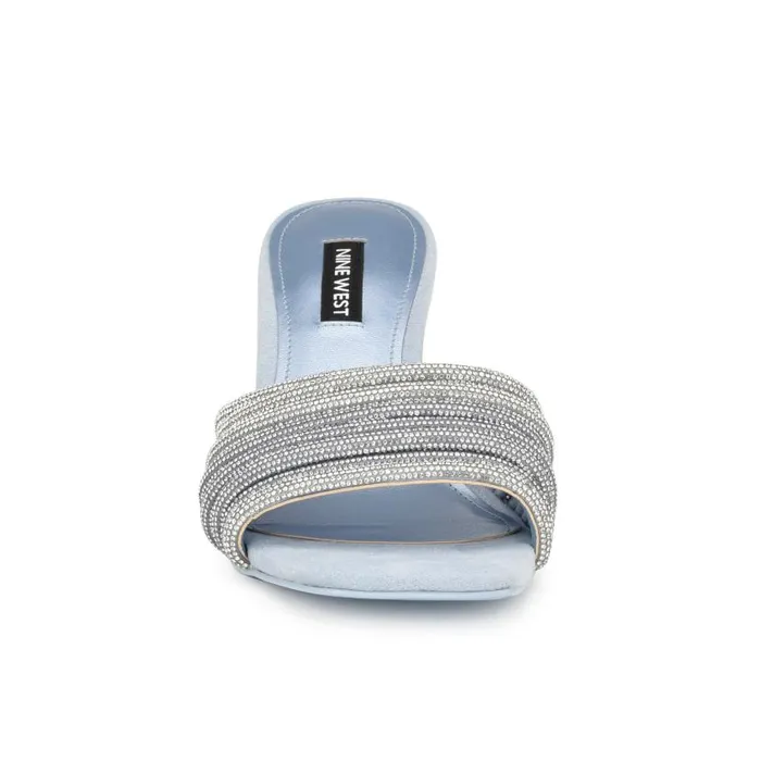 Harbor Heeled Slide Sandals Blue Women Nine West Sandals