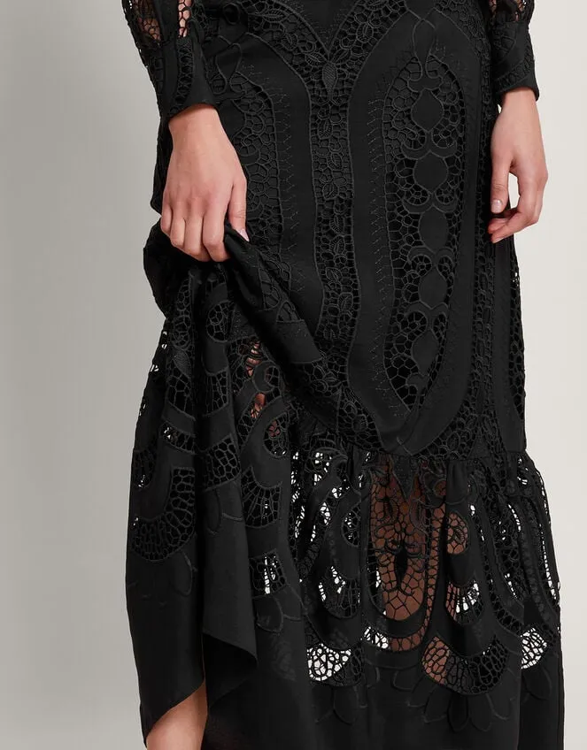 Harlow Lace Maxi Dress Black Women Monsoon Occasionwear