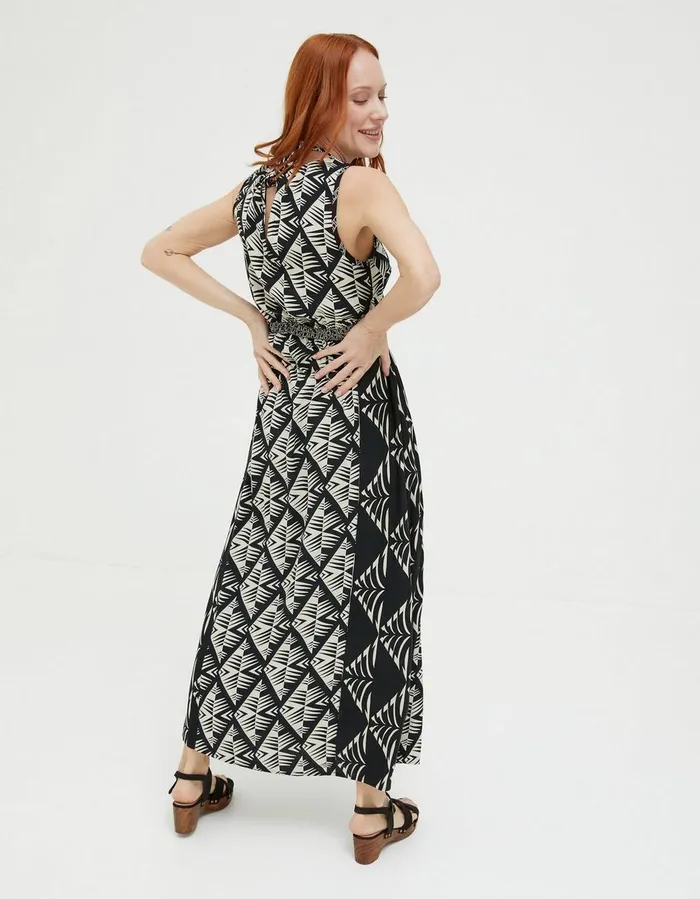 Harrie Geo Cut Out Midi Dress Black Women FatFace Beachwear and Swimwear