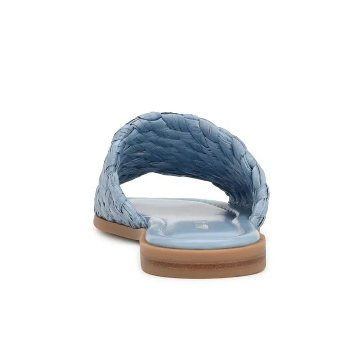 Havah Flat Slide Sandals Mist Blue Women Nine West Sandals