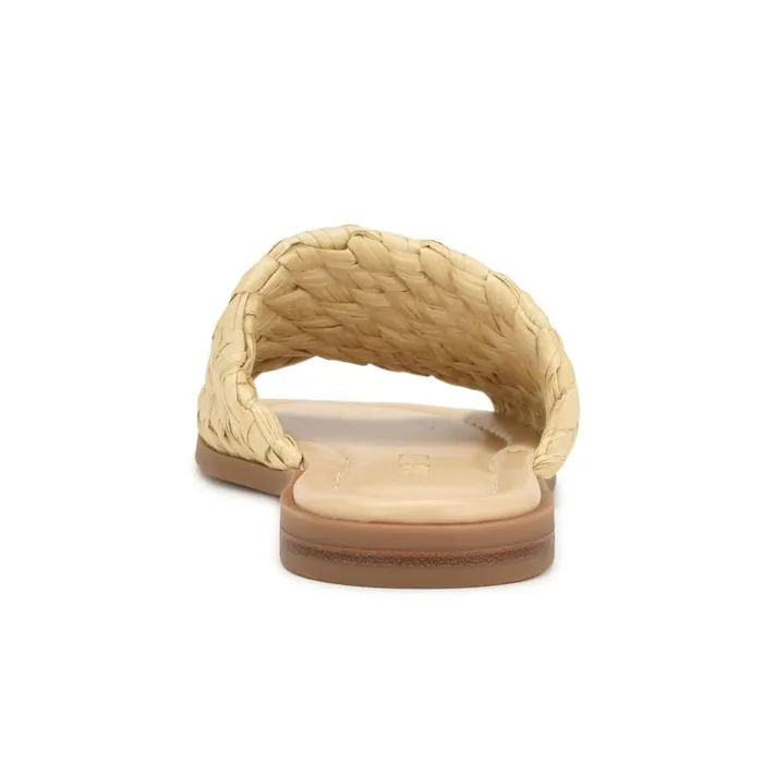 Havah Flat Slide Sandals Natural Women Nine West Sandals