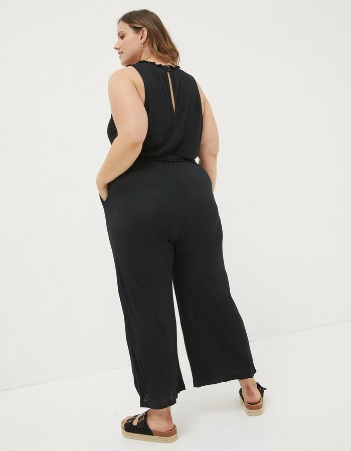 Haylie Jersey Jumpsuit Black Women FatFace Jumpsuits and Playsuits