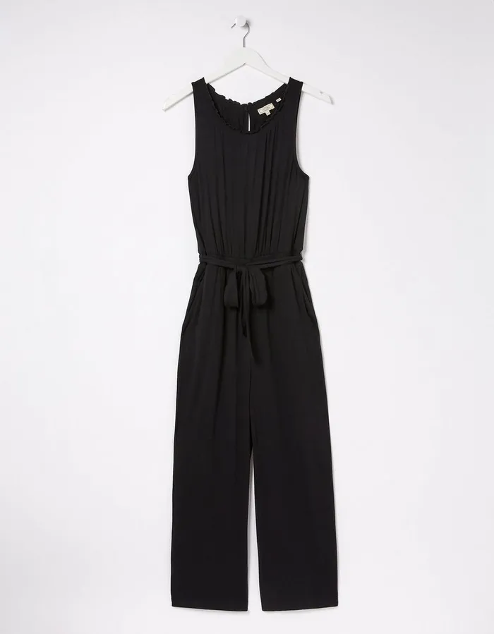 Haylie Jersey Jumpsuit Black Women FatFace Jumpsuits and Playsuits