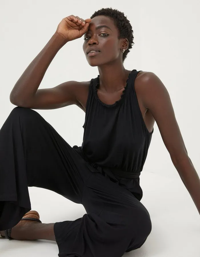 Haylie Jersey Jumpsuit Black Women FatFace Jumpsuits and Playsuits