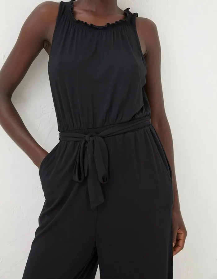 Haylie Jersey Jumpsuit Black Women FatFace Jumpsuits and Playsuits