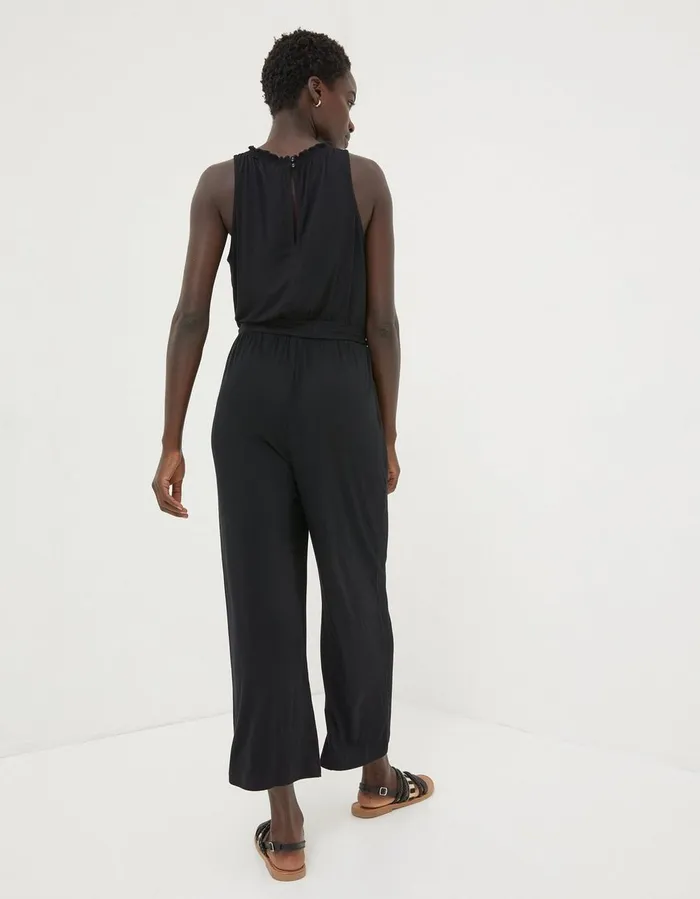 Haylie Jersey Jumpsuit Black Women FatFace Jumpsuits and Playsuits