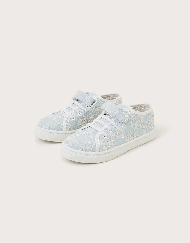 Heart Lace Trainers Blue Children Monsoon Girls039 Shoes and Sandals