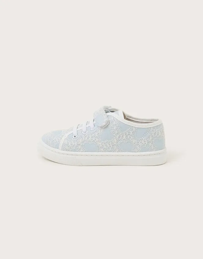 Heart Lace Trainers Blue Children Monsoon Girls039 Shoes and Sandals