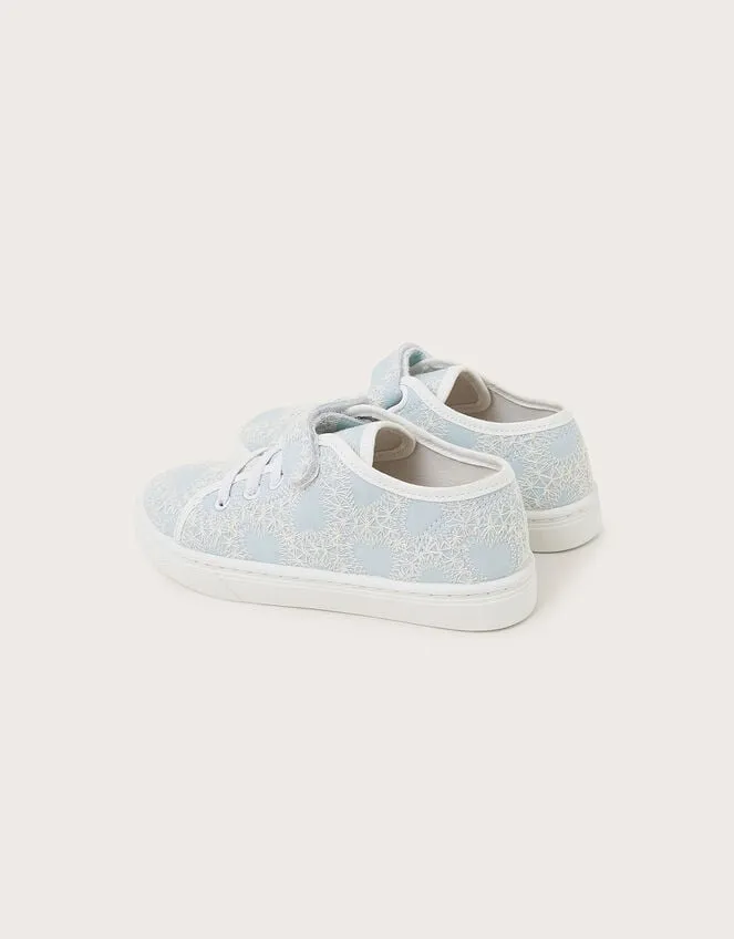 Heart Lace Trainers Blue Children Monsoon Girls039 Shoes and Sandals