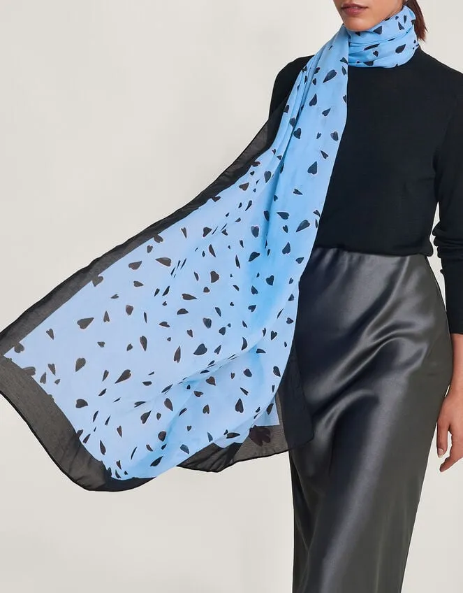 Heart Print Lightweight Scarf Women Monsoon Scarves