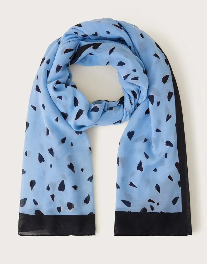 Heart Print Lightweight Scarf Women Monsoon Scarves