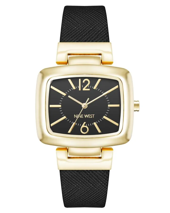 Heritage Rectangular Case Watch Blackgold WomenMen Nine West Watches