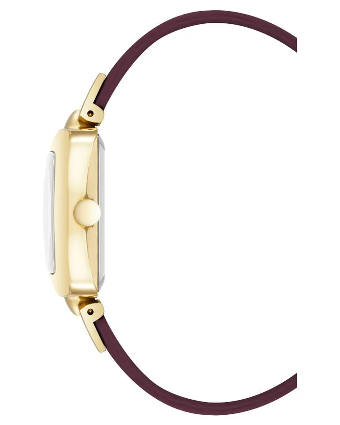 Heritage Rectangular Case Watch Burgundygold WomenMen Nine West Watches