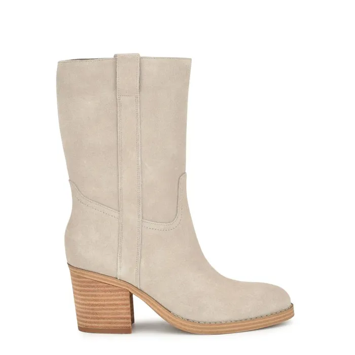 Hess Dress Boots Light Gray Women Nine West Boots and Booties
