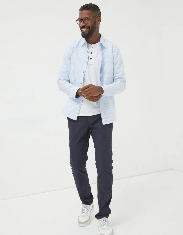 Heyshott Slim Chinos Navy Men FatFace Trousers and Chinos