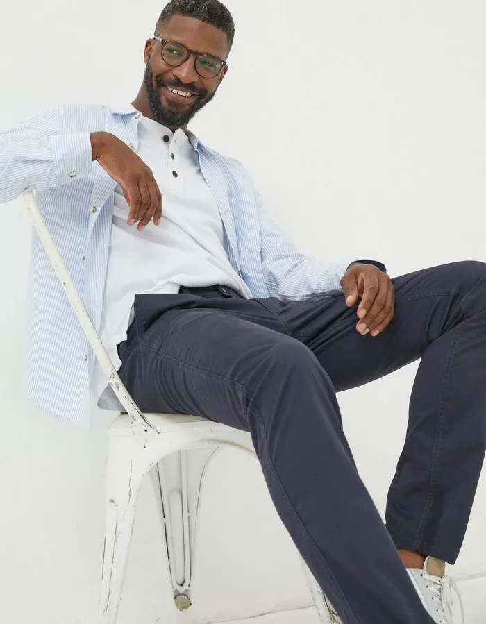 Heyshott Slim Chinos Navy Men FatFace Trousers and Chinos