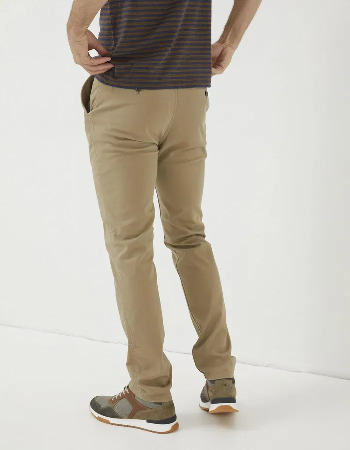 Heyshott Slim Textured Chinos Dark Stone Men FatFace Trousers and Chinos