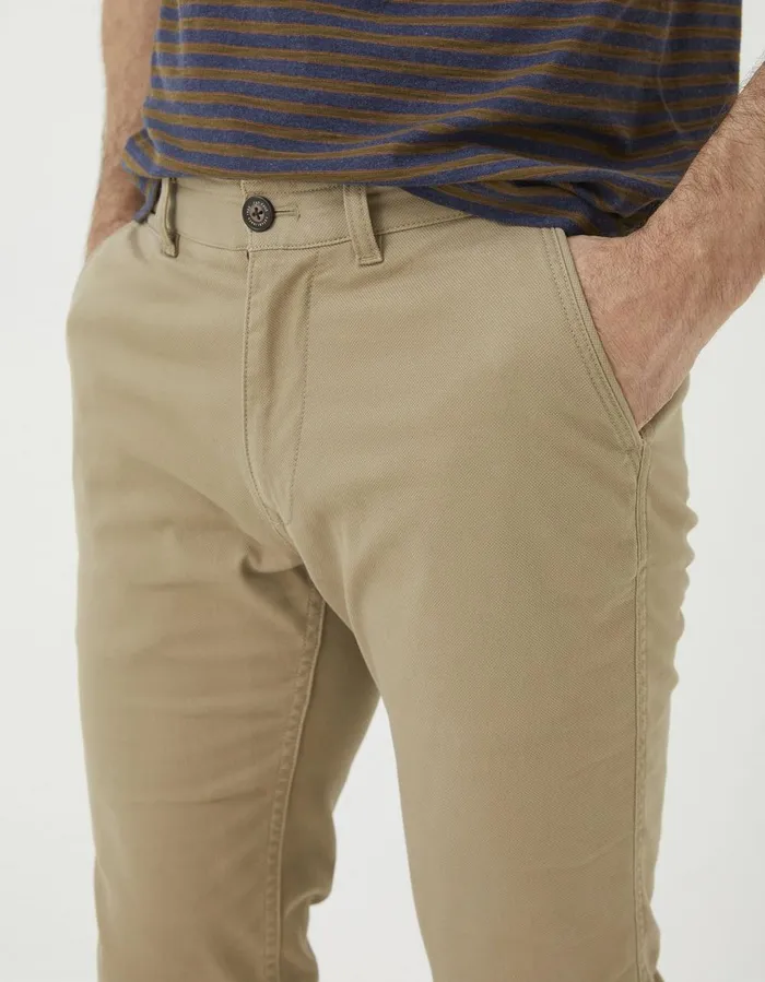 Heyshott Slim Textured Chinos Dark Stone Men FatFace Trousers and Chinos