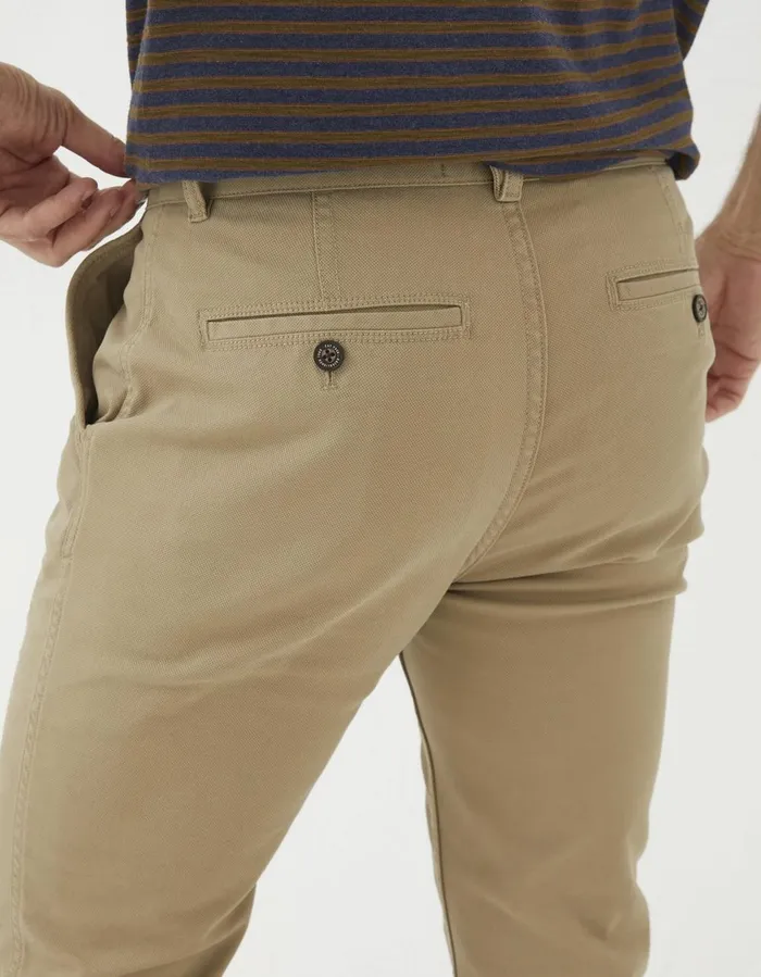 Heyshott Slim Textured Chinos Dark Stone Men FatFace Trousers and Chinos