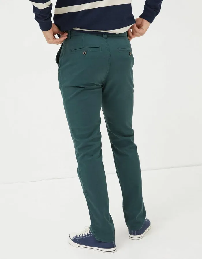 Heyshott Slim Textured Chinos Dark Teal Men FatFace Trousers and Chinos