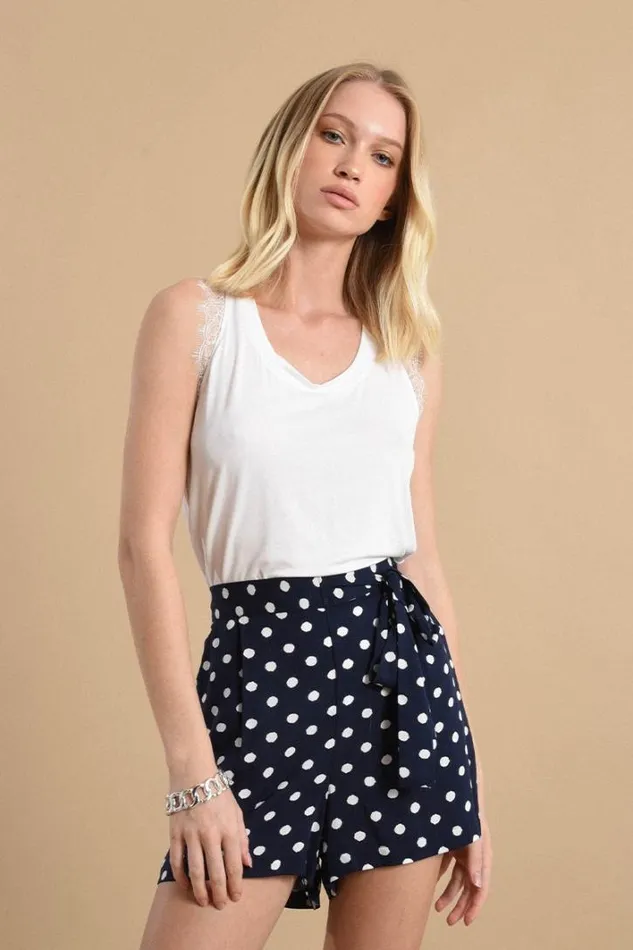 High Waist Printed Shorts NAVY AGATHE Women Molly Bracken Shorts