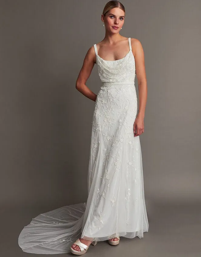 Holly Cowl Neck Bridal Dress Ivory Women Monsoon Dresses