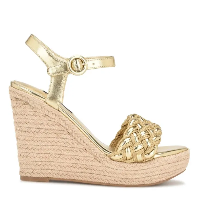 Hosana Espadrille Wedge Sandals Platino Women Nine West Sandals