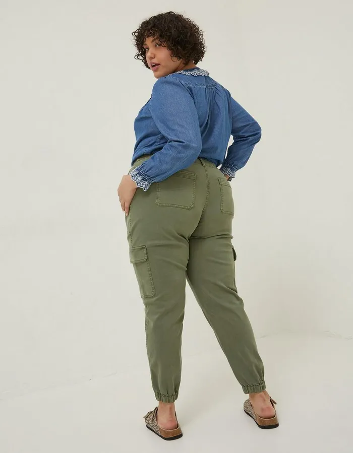 Hythe Cargo Trouser Green Women FatFace Trousers and Leggings