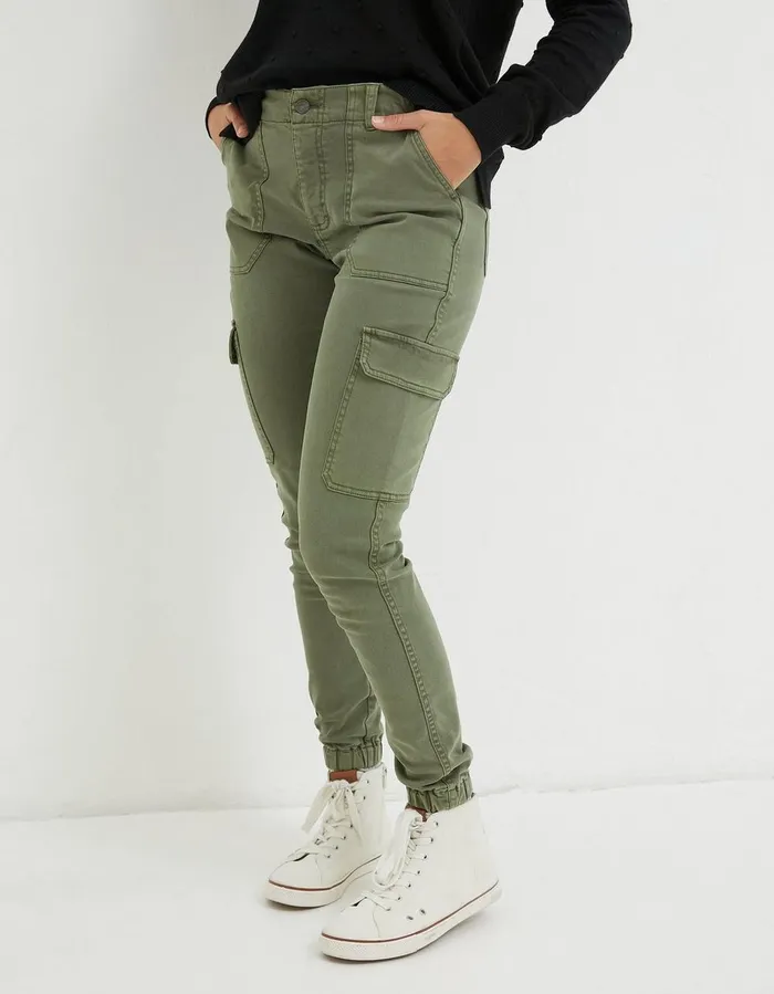Hythe Cargo Trouser Green Women FatFace Trousers and Leggings