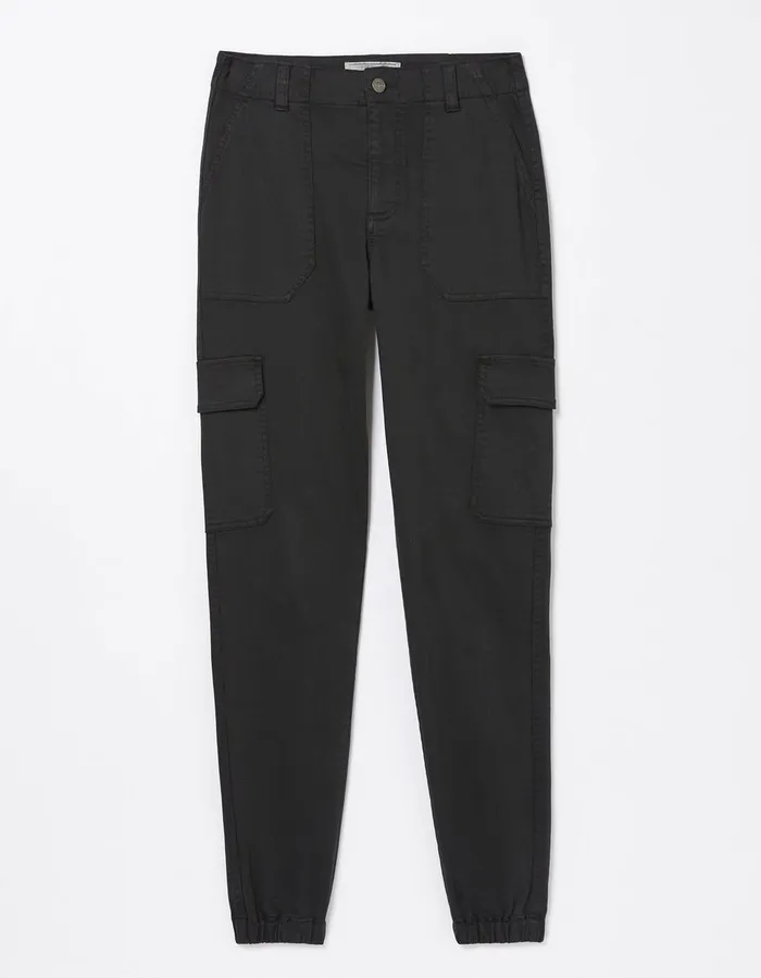 Hythe Cargo Trousers Black Women FatFace Trousers and Leggings