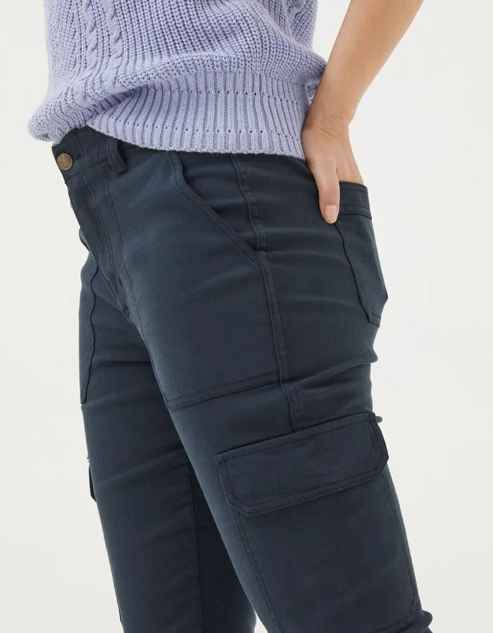 Hythe Cargo Trousers Navy Women FatFace Trousers and Leggings