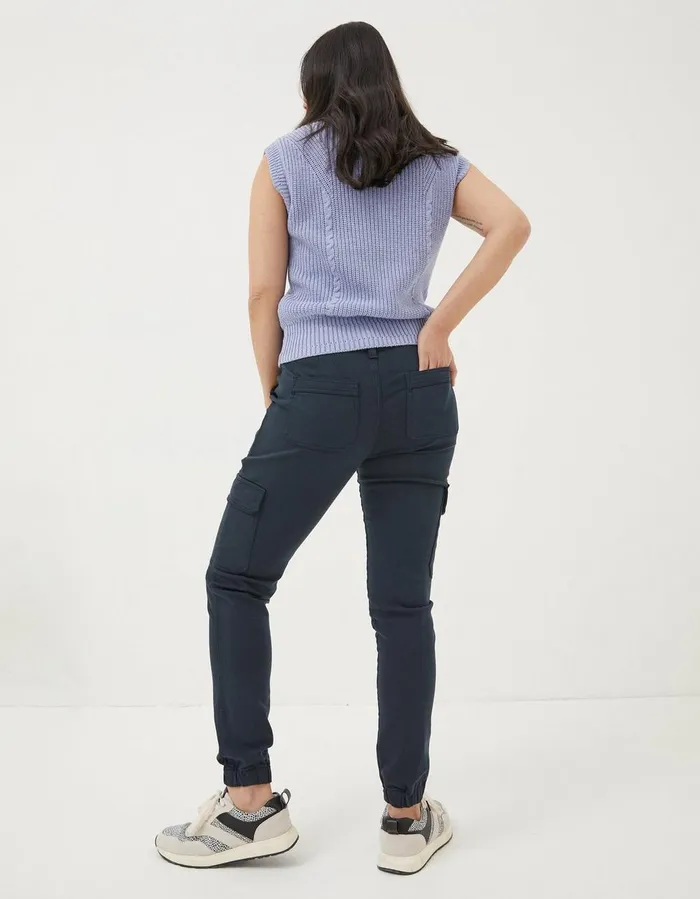 Hythe Cargo Trousers Navy Women FatFace Trousers and Leggings