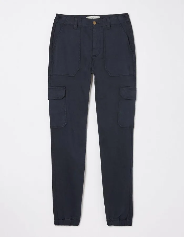Hythe Cargo Trousers Navy Women FatFace Trousers and Leggings