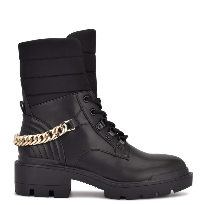 Ihad Combat Booties Black Women Nine West Boots and Booties