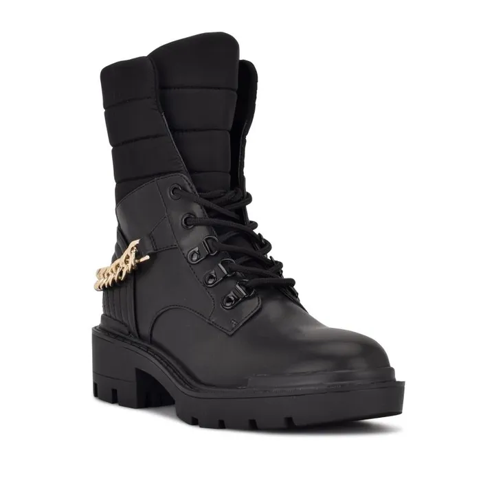 Ihad Combat Booties Black Women Nine West Boots and Booties