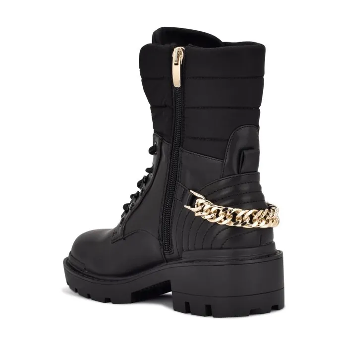 Ihad Combat Booties Black Women Nine West Boots and Booties