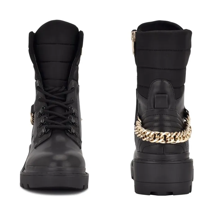 Ihad Combat Booties Black Women Nine West Boots and Booties