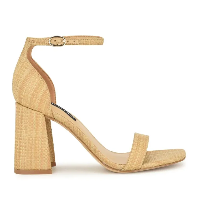 Ilea Ankle Strap Sandals Natural Raffia Women Nine West Sandals
