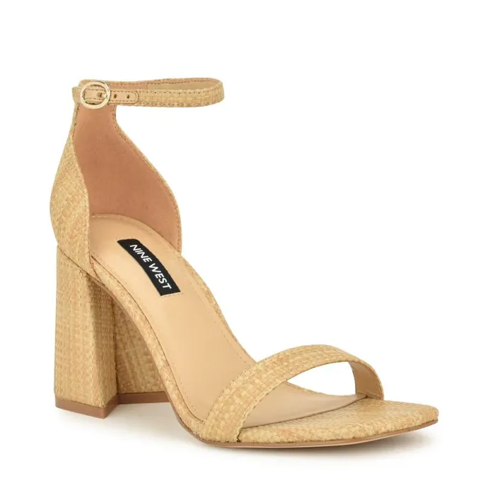 Ilea Ankle Strap Sandals Natural Raffia Women Nine West Sandals