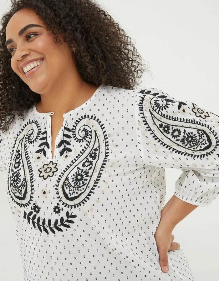 Imogen Embroidered Blouse Ivory Women FatFace Shirts and Blouses
