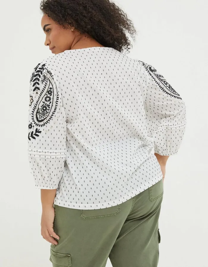 Imogen Embroidered Blouse Ivory Women FatFace Shirts and Blouses