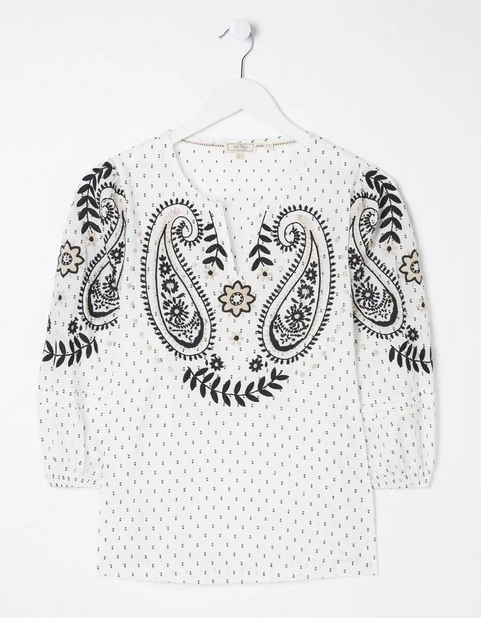 Imogen Embroidered Blouse Ivory Women FatFace Shirts and Blouses