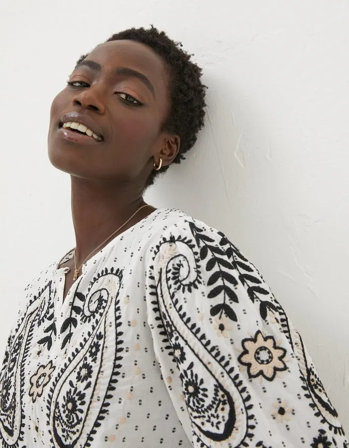 Imogen Embroidered Blouse Ivory Women FatFace Shirts and Blouses