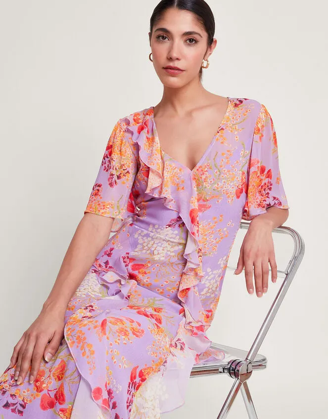 Imogen Ruffle Dress Purple Women Monsoon Dresses