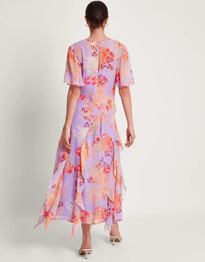 Imogen Ruffle Dress Purple Women Monsoon Dresses